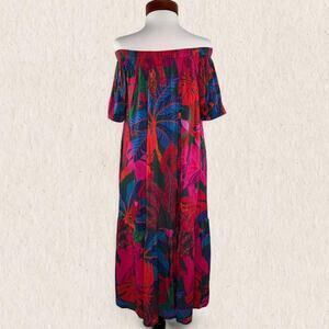 NWT Farm Rio Anthropologie Tropical Maxi Dress Sz S Off Shoulder Resort Vacation